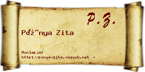 Pónya Zita névjegykártya